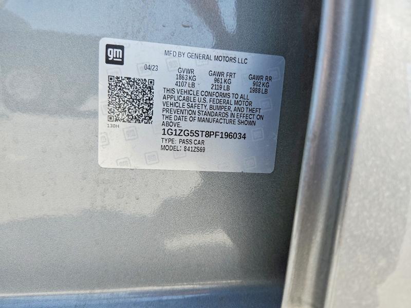 2023 Chevrolet Malibu მანქანა იყიდება აუქციონზე, vin: 1G1ZG5ST8PF196034, აუქციონის ნომერი: 62962406