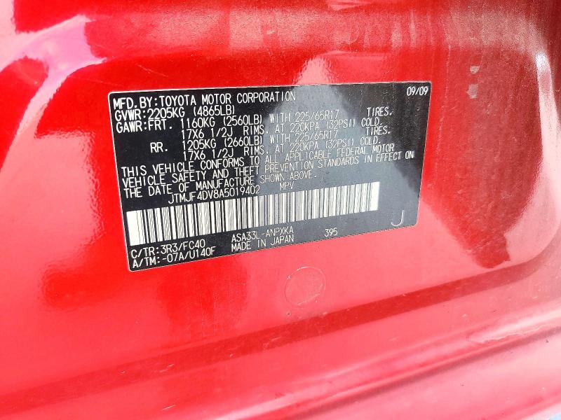 Продажа на аукционе авто 2010 Toyota Rav4, vin: JTMJF4DV8A5019402, номер лота: 59232626