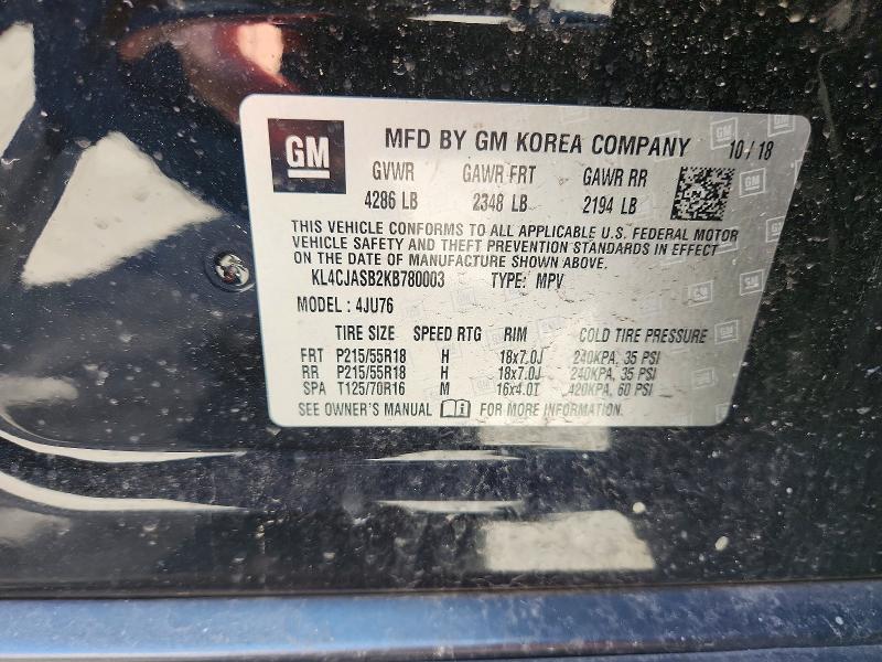 Продажа на аукционе авто 2019 Buick Encore, vin: KL4CJASB2KB780003, номер лота: 61941376