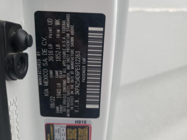 2023 Kia Rio მანქანა იყიდება აუქციონზე, vin: 3KPA25AD6PE512263, აუქციონის ნომერი: 62637636