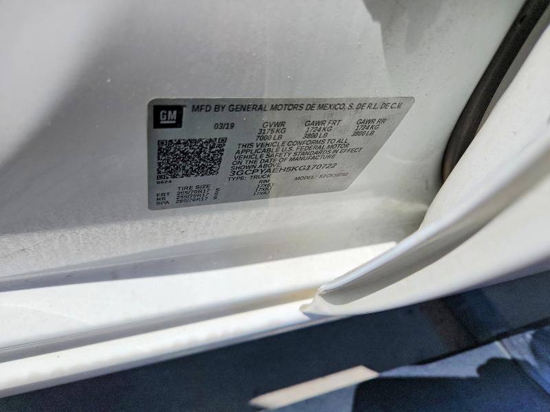 2019 Chevrolet Silverado მანქანა იყიდება აუქციონზე, vin: 3GCPYAEH5KG170722, აუქციონის ნომერი: 61481876