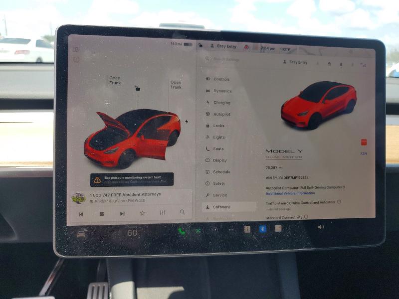62501896 :رقم المزاد ، 5YJYGDEF7MF197484 vin ، 2021 Tesla Model Y مزاد بيع