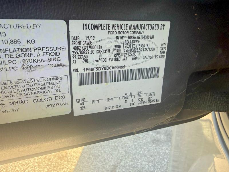 Продажа на аукционе авто 2013 Ford F53, vin: 1F66F5DY6D0A06495, номер лота: 62535946