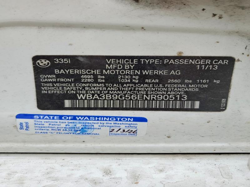 59311326 :رقم المزاد ، WBA3B9G56ENR90513 vin ، 2014 Bmw 335 مزاد بيع