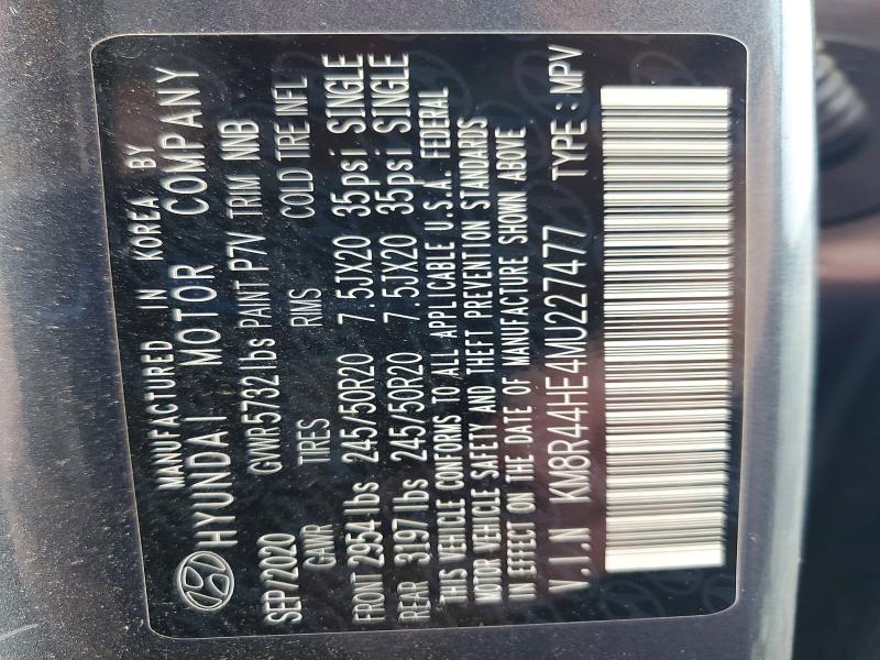 Aukcja sprzedaży 2021 Hyundai Palisade, vin: KM8R44HE4MU227477, numer aukcji: 60019326