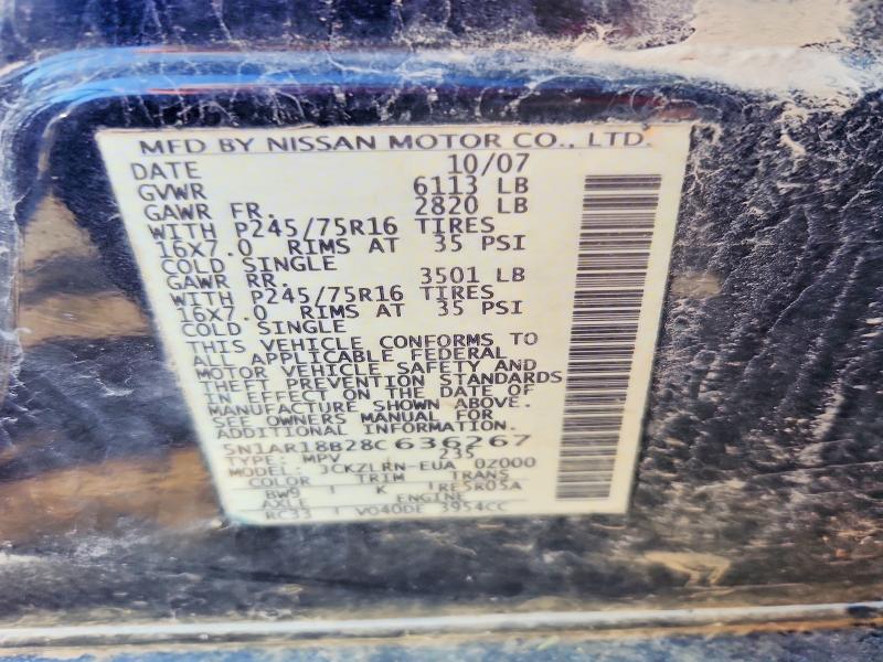 Продажа на аукционе авто 2008 Nissan Pathfinder, vin: 5N1AR18B28C636267, номер лота: 61044706