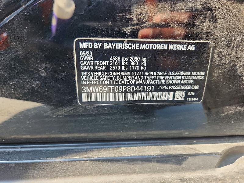 Продажа на аукционе авто 2023 Bmw 330i, vin: 3MW69FF09P8D44191, номер лота: 60462146