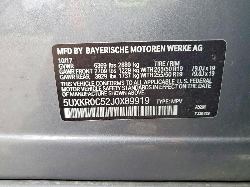 Aukcja sprzedaży 2018 Bmw X5, vin: 5UXKR0C52J0X89919, numer aukcji: 59657226