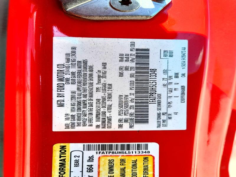 2020 Ford Mustang მანქანა იყიდება აუქციონზე, vin: 1FATP8UH5L5113348, აუქციონის ნომერი: 63353076