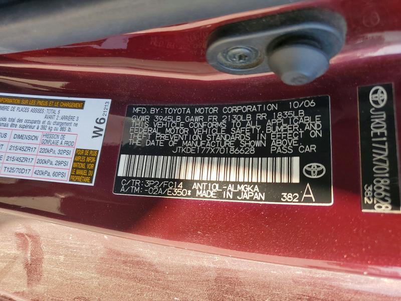 Продажа на аукционе авто 2007 Scion Tc, vin: JTKDE177X70186628, номер лота: 59624336
