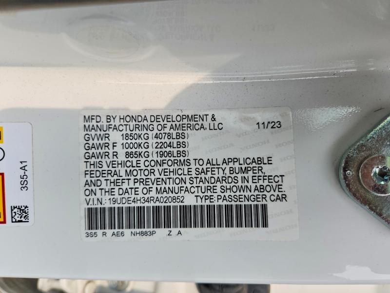 Продажа на аукционе авто 2024 Acura Integra, vin: 19UDE4H34RA020852, номер лота: 62607796