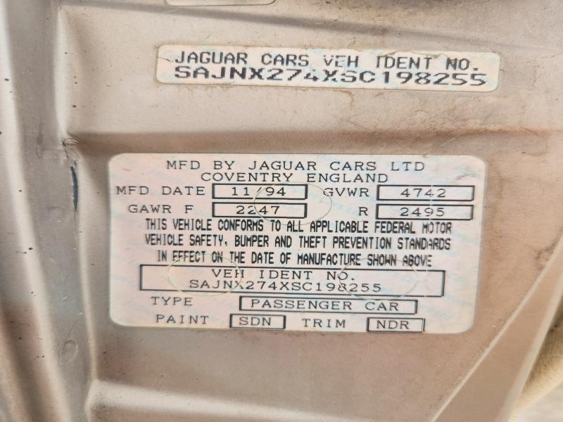 Aukcja sprzedaży 1995 Jaguar Xjs, vin: SAJNX274XSC198255, numer aukcji: 59399966