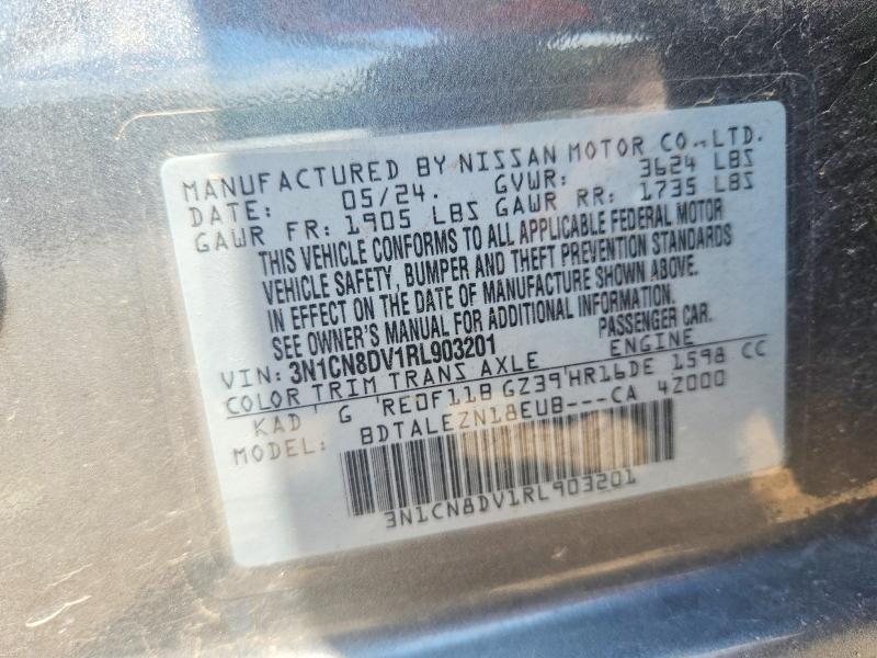 Продаж на аукціоні авто 2024 Nissan Versa, vin: 3N1CN8DV1RL903201, номер лоту: 59604926