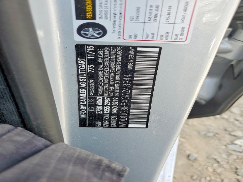 62648036 :رقم المزاد ، WDDUG8FBXGA243944 vin ، 2016 Mercedes-benz S مزاد بيع