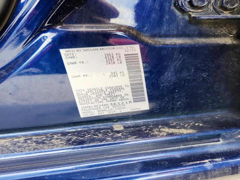 Продаж на аукціоні авто 2024 Nissan Altima, vin: 1N4BL4CV4RN361218, номер лоту: 60528006