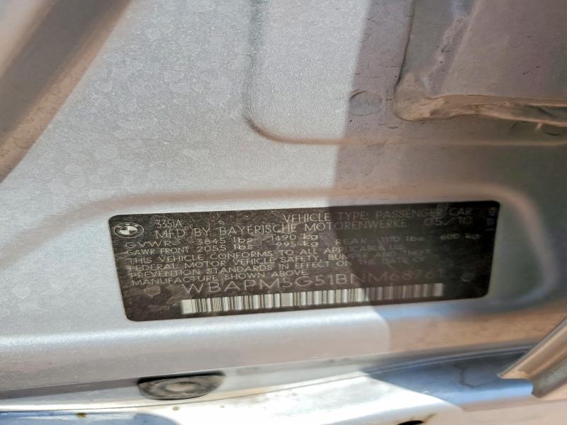Продаж на аукціоні авто 2011 Bmw 335, vin: WBAPM5G51BNM68761, номер лоту: 60863436