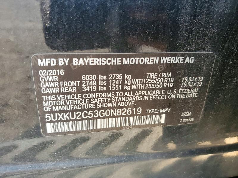 Aukcja sprzedaży 2016 Bmw X6, vin: 5UXKU2C53G0N82619, numer aukcji: 61015036
