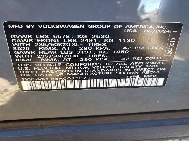 63241616 :رقم المزاد ، 1V25MPE85RC017971 vin ، 2024 Volkswagen Id.4 مزاد بيع