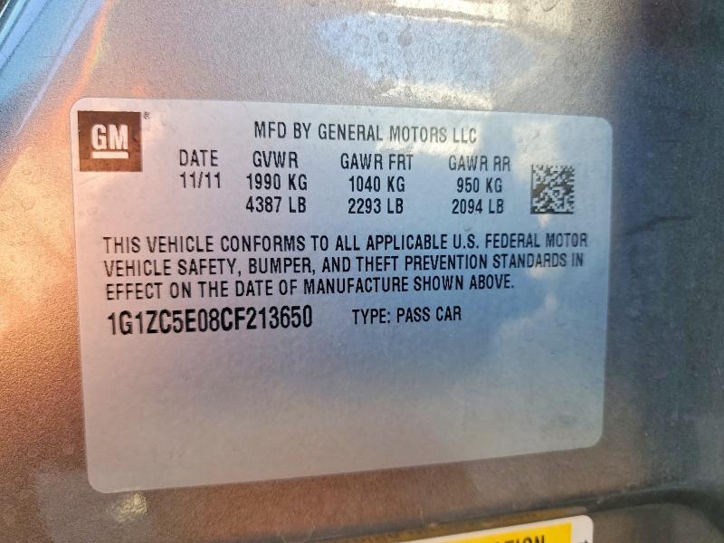 Продажа на аукционе авто 2012 Chevrolet Malibu, vin: 1G1ZC5E08CF213650, номер лота: 60074286
