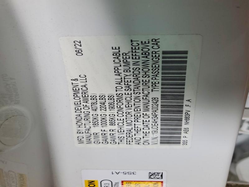 2023 Acura Integra მანქანა იყიდება აუქციონზე, vin: 19UDE4H34PA002428, აუქციონის ნომერი: 61227176
