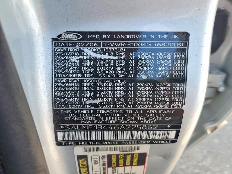 Aukcja sprzedaży 2006 Land Rover Range Rover, vin: SALMF13446A225862, numer aukcji: 61547696