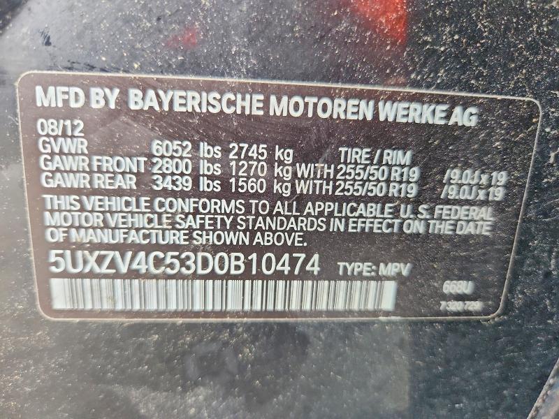 Aukcja sprzedaży 2013 Bmw X5, vin: 5UXZV4C53D0B10474, numer aukcji: 63350906