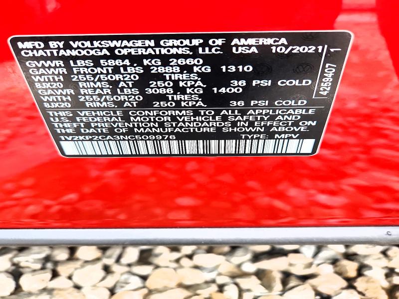 Aukcja sprzedaży 2022 Volkswagen Atlas, vin: 1V2KP2CA3NC509976, numer aukcji: 62115196