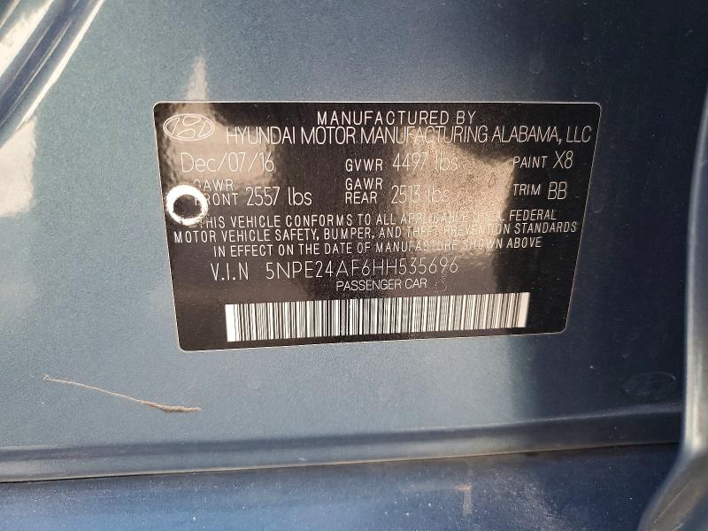 Продаж на аукціоні авто 2017 Hyundai Sonata, vin: 5NPE24AF6HH535696, номер лоту: 60193346