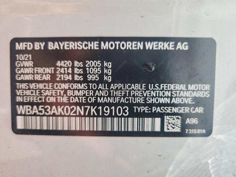 Продажа на аукционе авто 2022 Bmw 228i, vin: WBA53AK02N7K19103, номер лота: 62803276