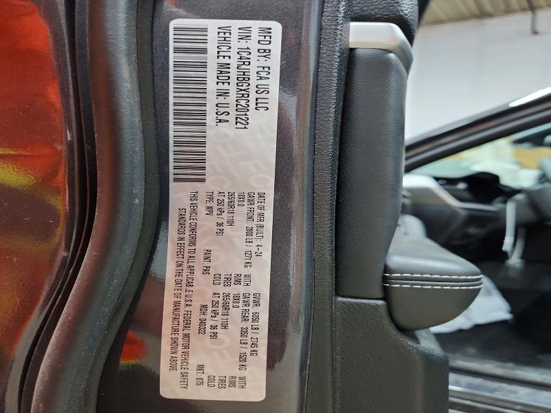 60014696 :رقم المزاد ، 1C4RJHBGXRC201221 vin ، 2024 Jeep Grand Cherokee مزاد بيع