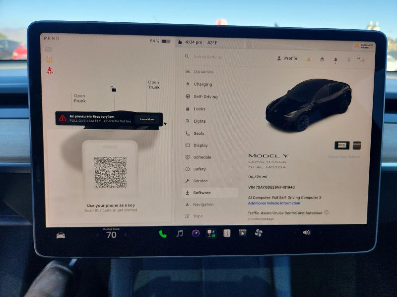 2022 Tesla Model Y მანქანა იყიდება აუქციონზე, vin: 7SAYGDEE9NF481940, აუქციონის ნომერი: 60135586