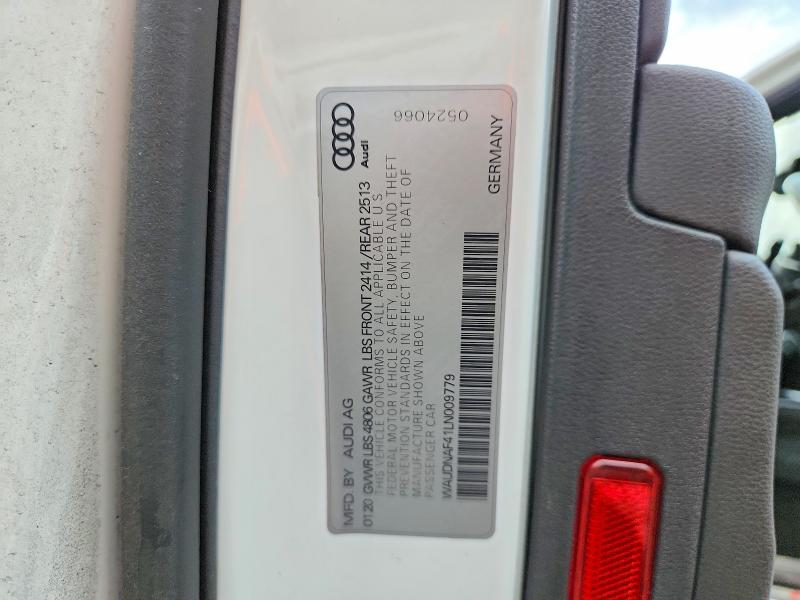 2020 Audi A4 მანქანა იყიდება აუქციონზე, vin: WAUDNAF41LN009779, აუქციონის ნომერი: 60243526