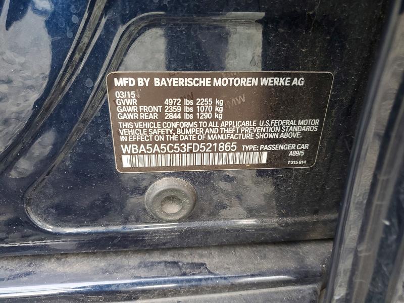 Aukcja sprzedaży 2015 Bmw 528, vin: WBA5A5C53FD521865, numer aukcji: 62001926