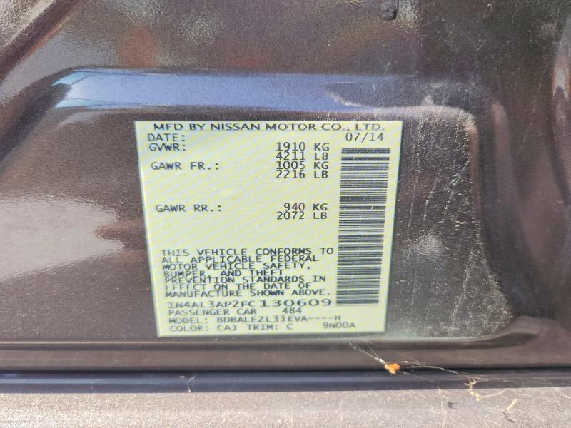 61783086 :رقم المزاد ، 1N4AL3AP2FC130609 vin ، 2015 Nissan Altima مزاد بيع