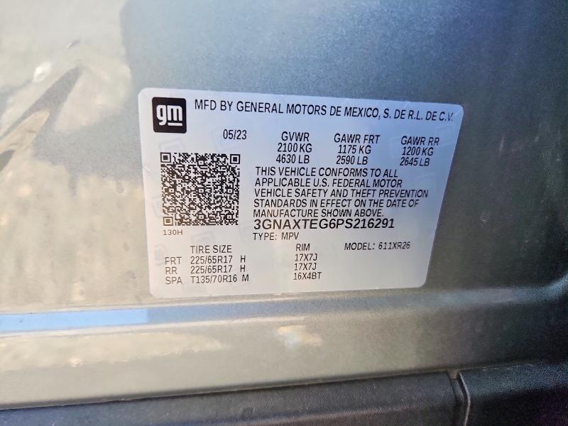 Продаж на аукціоні авто 2023 Chevrolet Equinox, vin: 3GNAXTEG6PS216291, номер лоту: 62464806