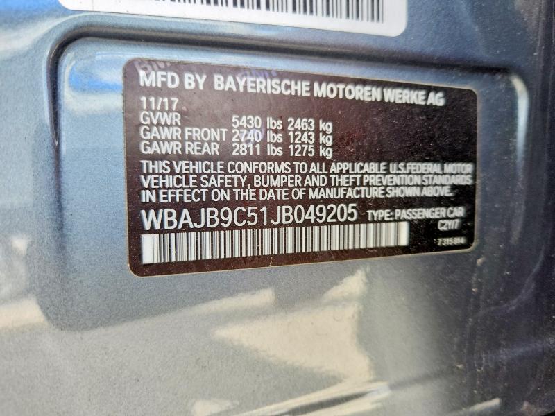 61333156 :رقم المزاد ، WBAJB9C51JB049205 vin ، 2018 Bmw M550xi مزاد بيع