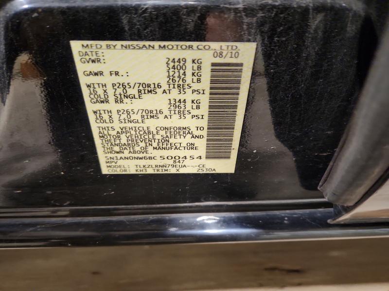 60444706 :رقم المزاد ، 5N1AN0NW6BC500454 vin ، 2011 Nissan Xterra مزاد بيع