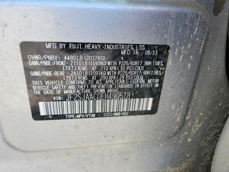 Продажа на аукционе авто 2014 Subaru Forester, vin: JF2SJAAC0EH490518, номер лота: 62021496