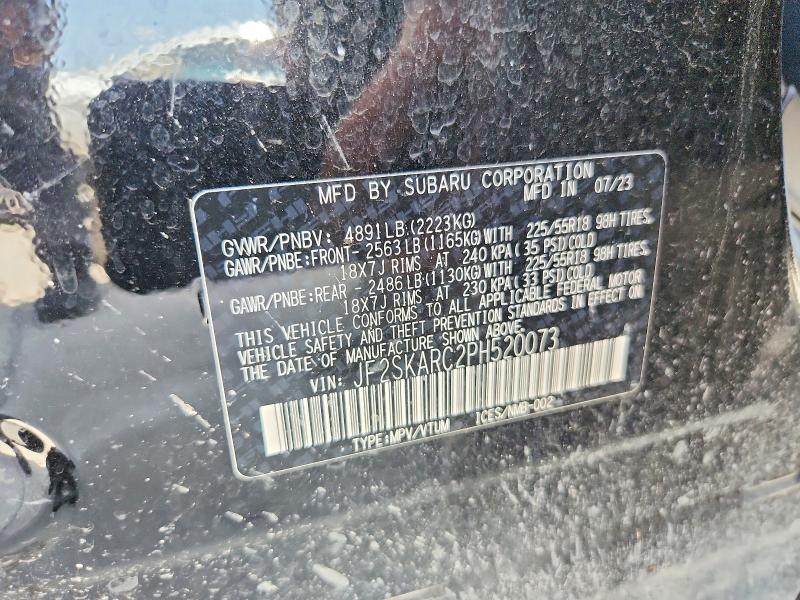 60515816 :رقم المزاد ، JF2SKARC2PH520073 vin ، 2023 Subaru Forester مزاد بيع