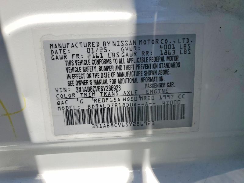 59342086 :رقم المزاد ، 3N1AB8CV6SY286923 vin ، 2025 Nissan Sentra مزاد بيع
