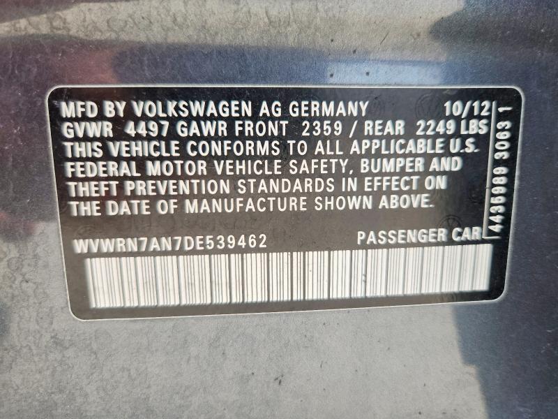 Aukcja sprzedaży 2013 Volkswagen Cc, vin: WVWRN7AN7DE539462, numer aukcji: 61323016