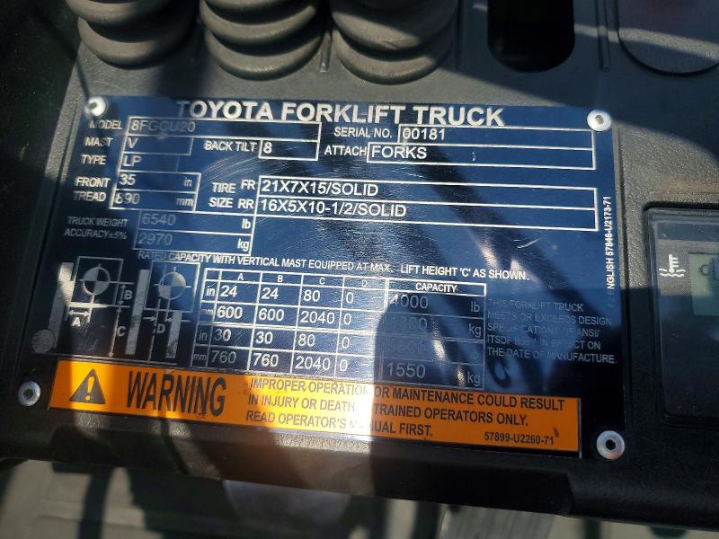 62489576 :رقم المزاد ، 00181 vin ، 2019 Toyota Unknown مزاد بيع