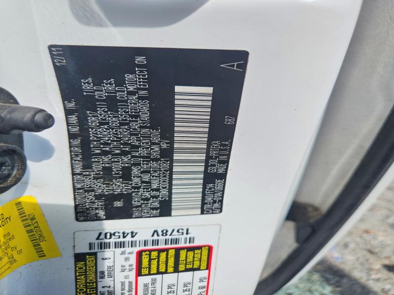 61245976 :رقم المزاد ، 5TDKK3DC0CS210821 vin ، 2012 Toyota Sienna مزاد بيع
