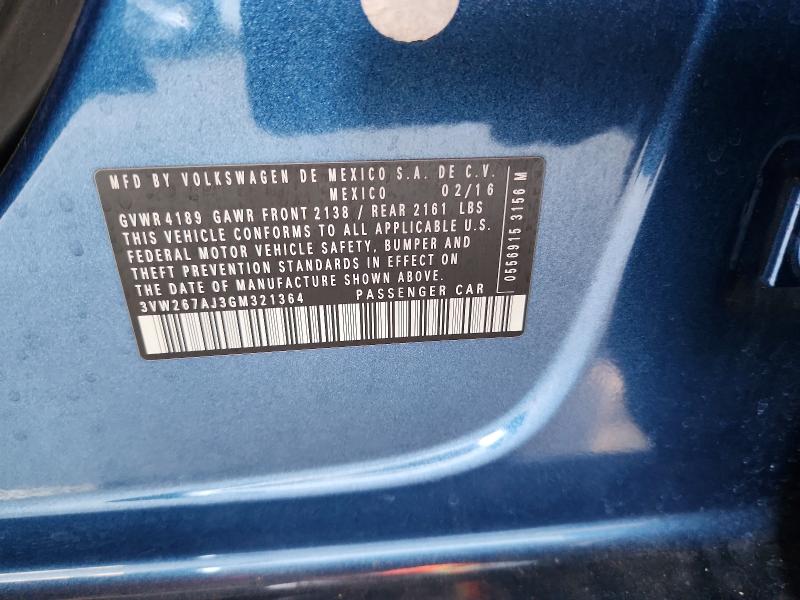 Aukcja sprzedaży 2016 Volkswagen Jetta, vin: 3VW267AJ3GM321364, numer aukcji: 59777846