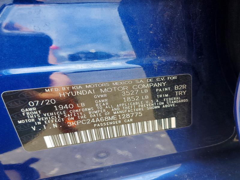 61967066 :رقم المزاد ، 3KPC24A68ME128775 vin ، 2021 Hyundai Accent مزاد بيع