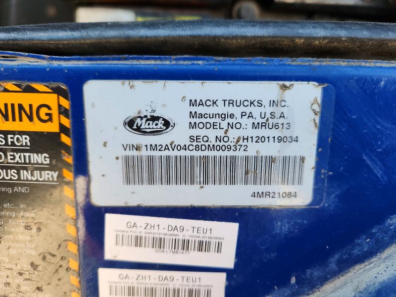 Aukcja sprzedaży 2013 Mack Trl, vin: 1M2AV04C8DM009372, numer aukcji: 62078736