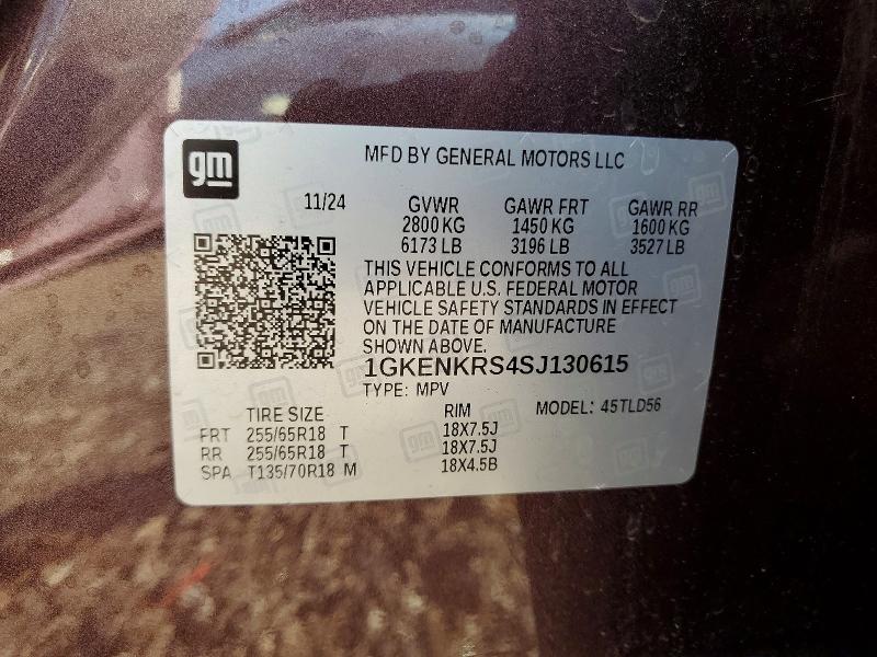 60935856 :رقم المزاد ، 1GKENKRS4SJ130615 vin ، 2025 Gmc Acadia مزاد بيع