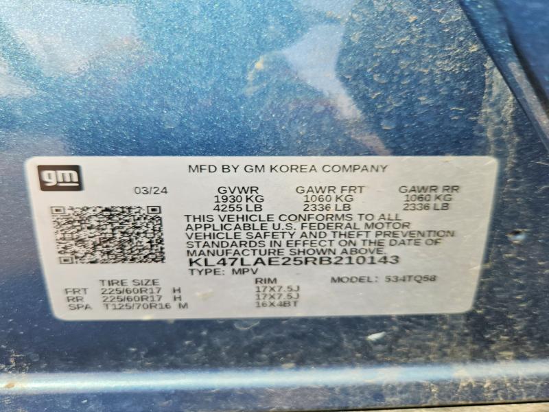 Aukcja sprzedaży 2024 Buick Envista, vin: KL47LAE25RB210143, numer aukcji: 60162706