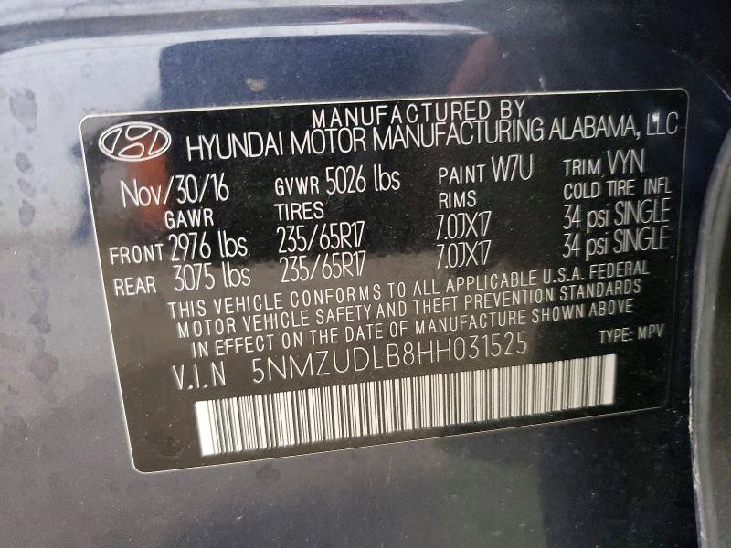 Продаж на аукціоні авто 2017 Hyundai Santa Fe Sport, vin: 5NMZUDLB8HH031525, номер лоту: 61866116