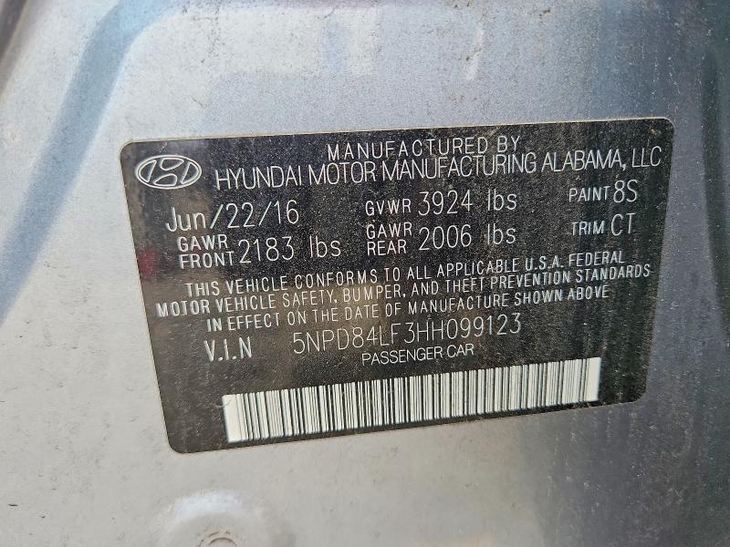 Aukcja sprzedaży 2017 Hyundai Elantra, vin: 5NPD84LF3HH099123, numer aukcji: 59636506
